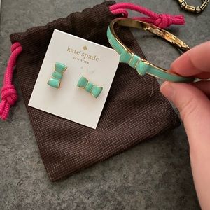 Kate Spade Teal bangle and earring set